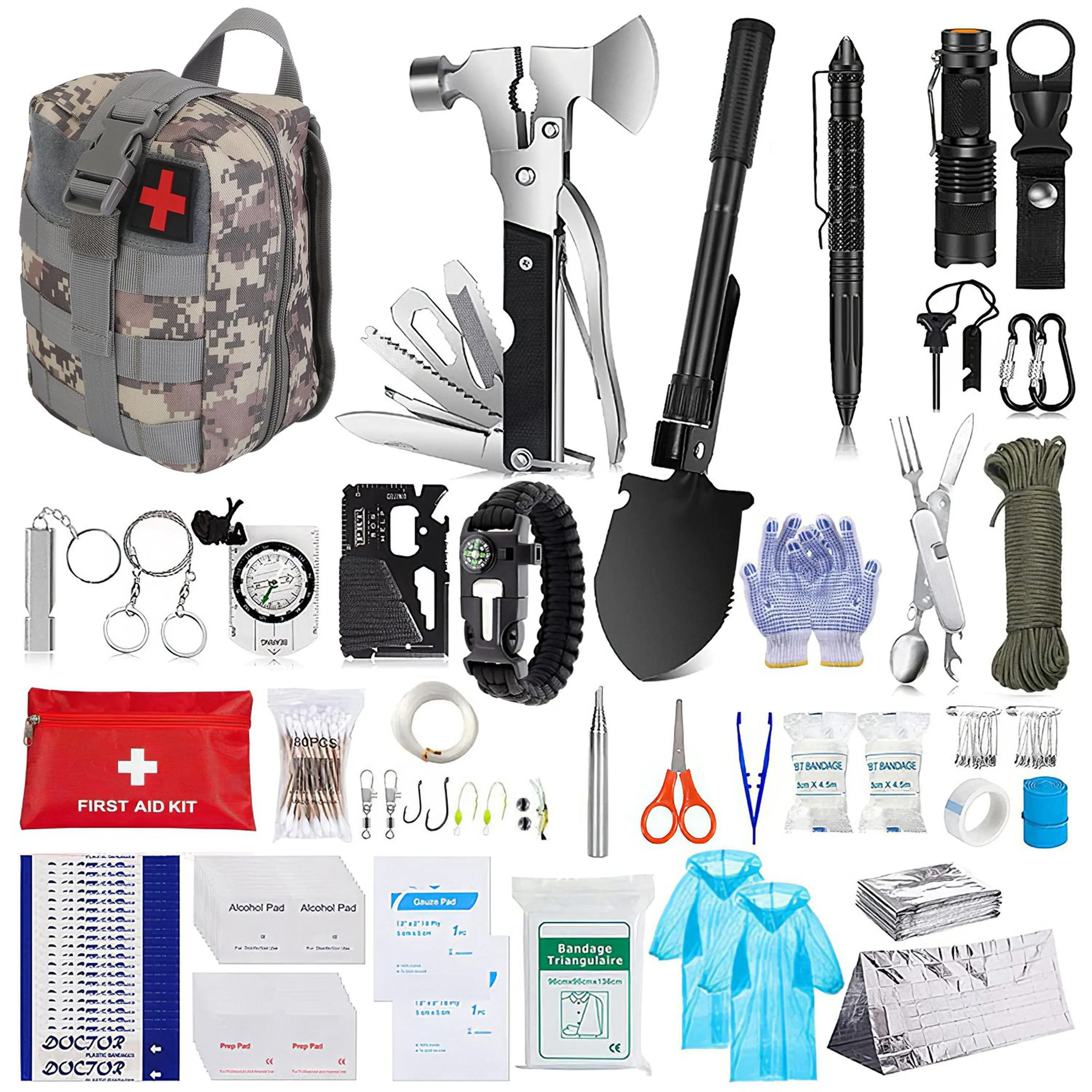 125Pcs Tactical Survival Kit for Outdoor Adventures