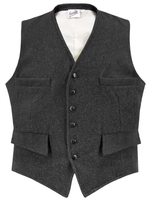 1940s Vintage Deliverance Marl Waistcoat in Charcoal