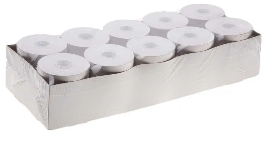 3 1/8" x 273' Thermal Paper Small Pack (10 rolls/case) - POSPaper Logo shrink wrapped