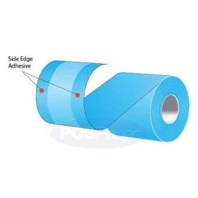 3.125" x 160' MAXStick 15# Direct Thermal "Sticky Paper" (24 rolls/case) - Side-Edge Adhesive - Blue