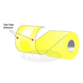 3.125" x 160' MAXStick 15# Direct Thermal "Sticky Paper" (24 rolls/case) - Side-Edge Adhesive - Canary