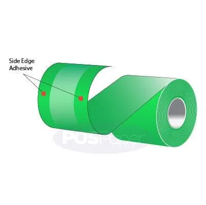 3.125" x 160' MAXStick 15# Direct Thermal "Sticky Paper" (24 rolls/case) - Side-Edge Adhesive - Green