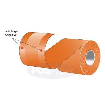 3.125" x 160' MAXStick 15# Direct Thermal "Sticky Paper" (24 rolls/case) - Side-Edge Adhesive - Orange