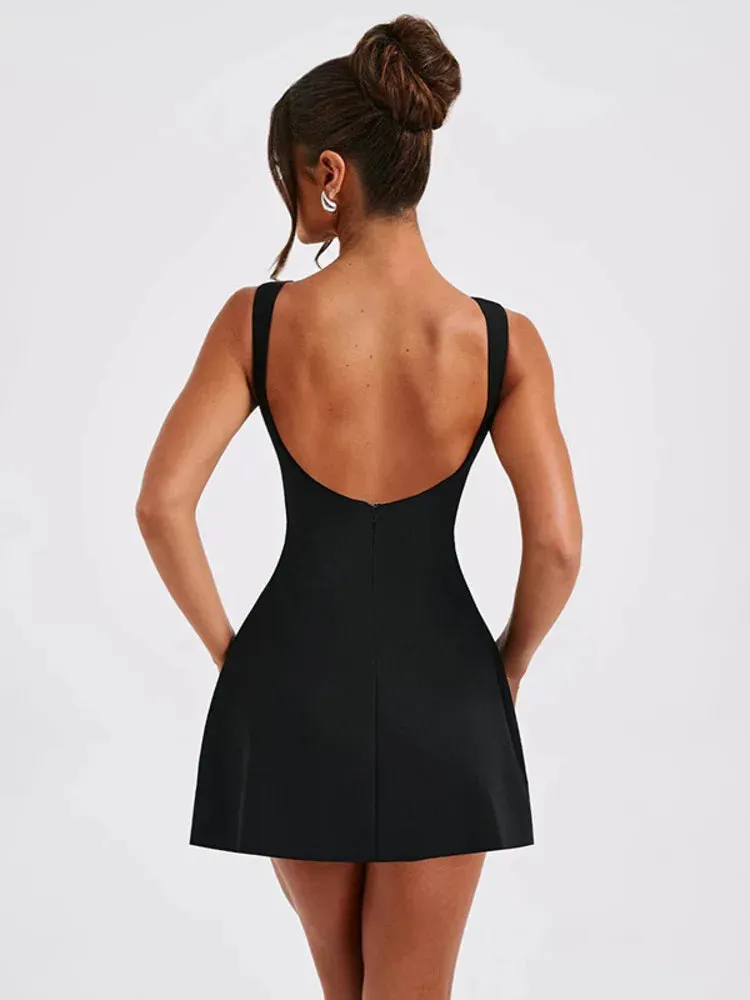 A&A Backless A-line Mini Dress