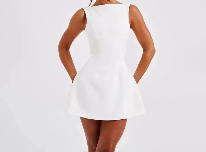 A&A Backless A-line Mini Dress