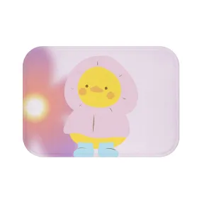 Adorable Baby Duck in Raincoat Bath Mat