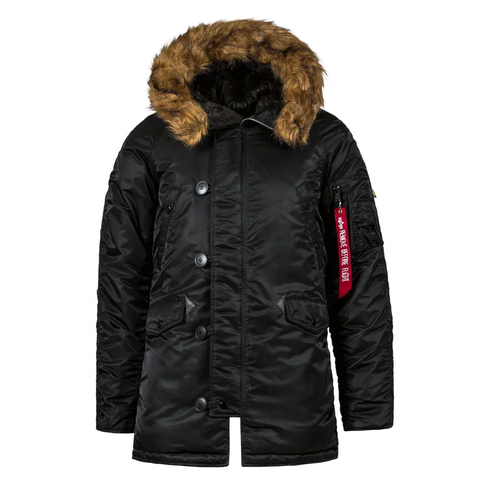 Alpha Slim Fit N-3B Parka - Black