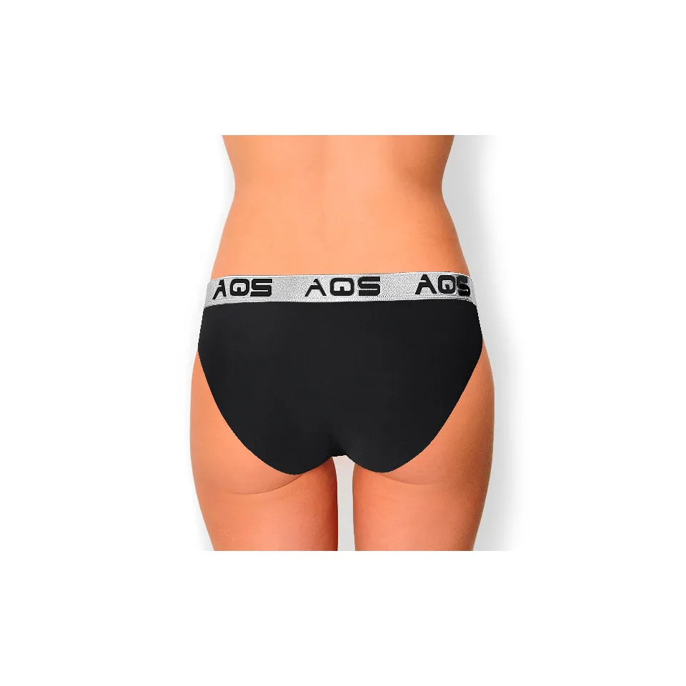 AQS Ladies Black/Pink Cotton Bikini Underwear - 3 Pack Three-pack of womens