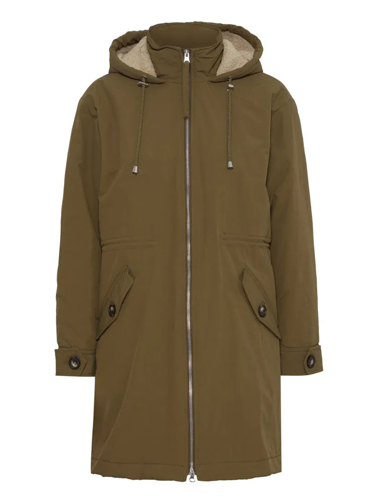 B Young ByAnetta Parka Coat Military Olive