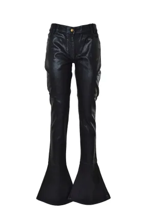 Balmain Glossy Low-Rise Flared Trousers