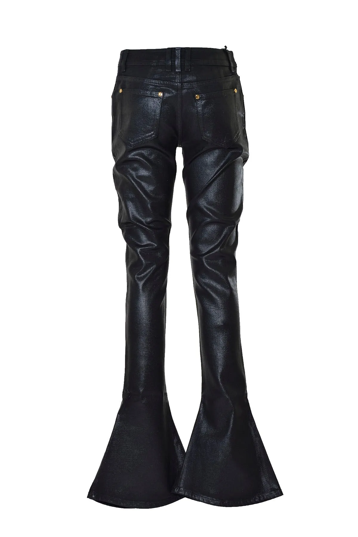 Balmain Glossy Low-Rise Flared Trousers