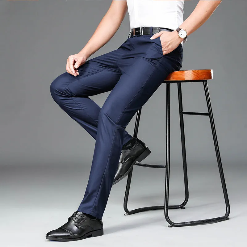 Bamboo Fiber Thin Loose Business Formal Wear Trousers