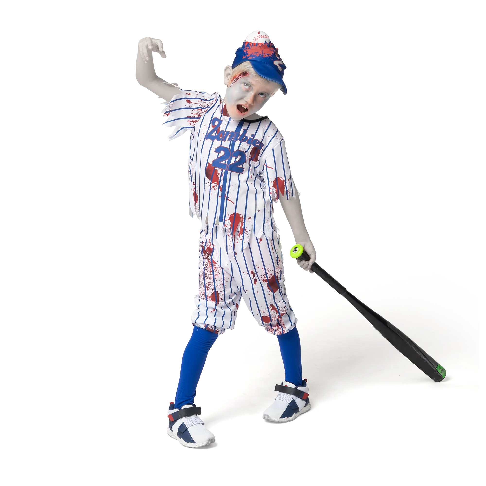 Baseball Zombie Costume, Blue - Child