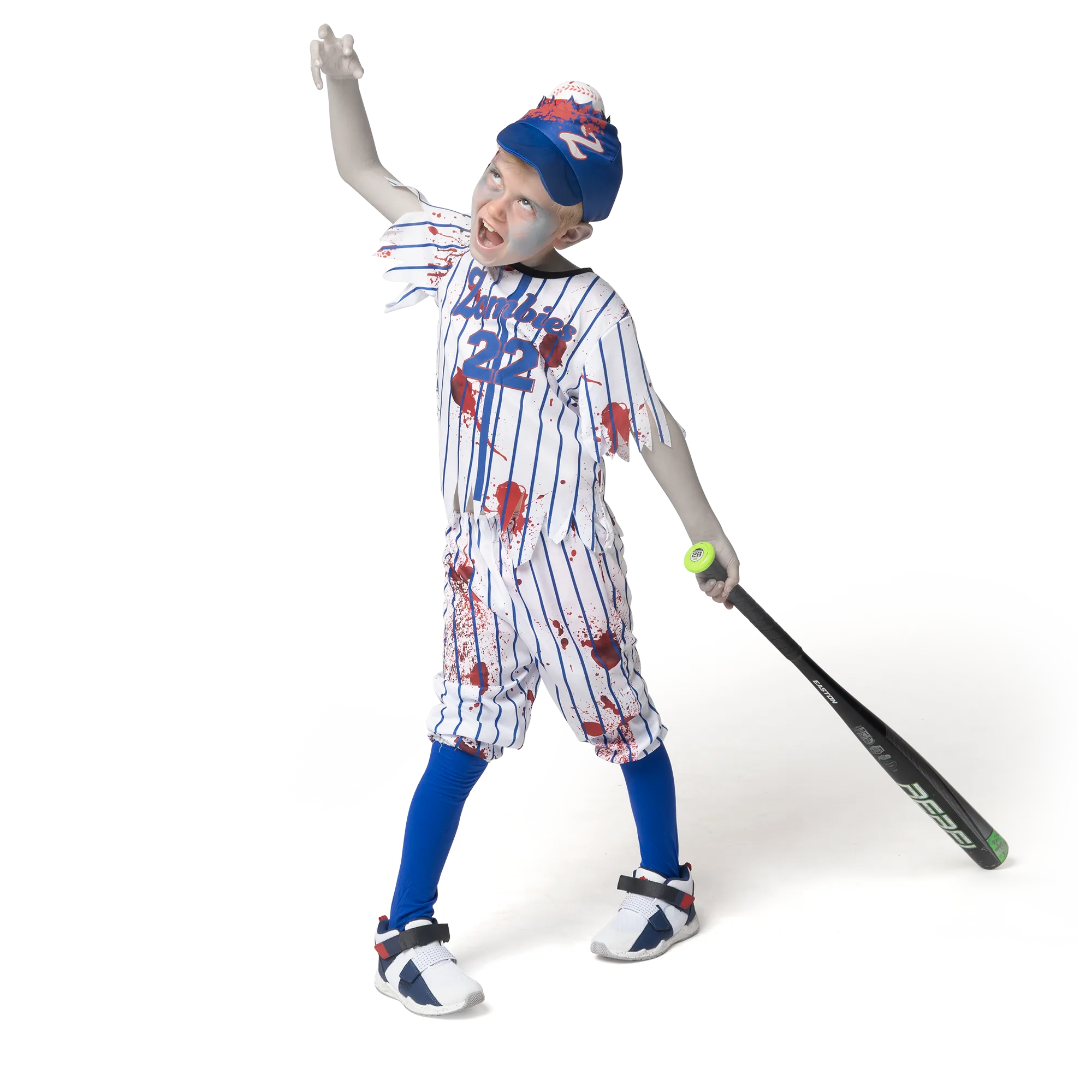 Baseball Zombie Costume, Blue - Child