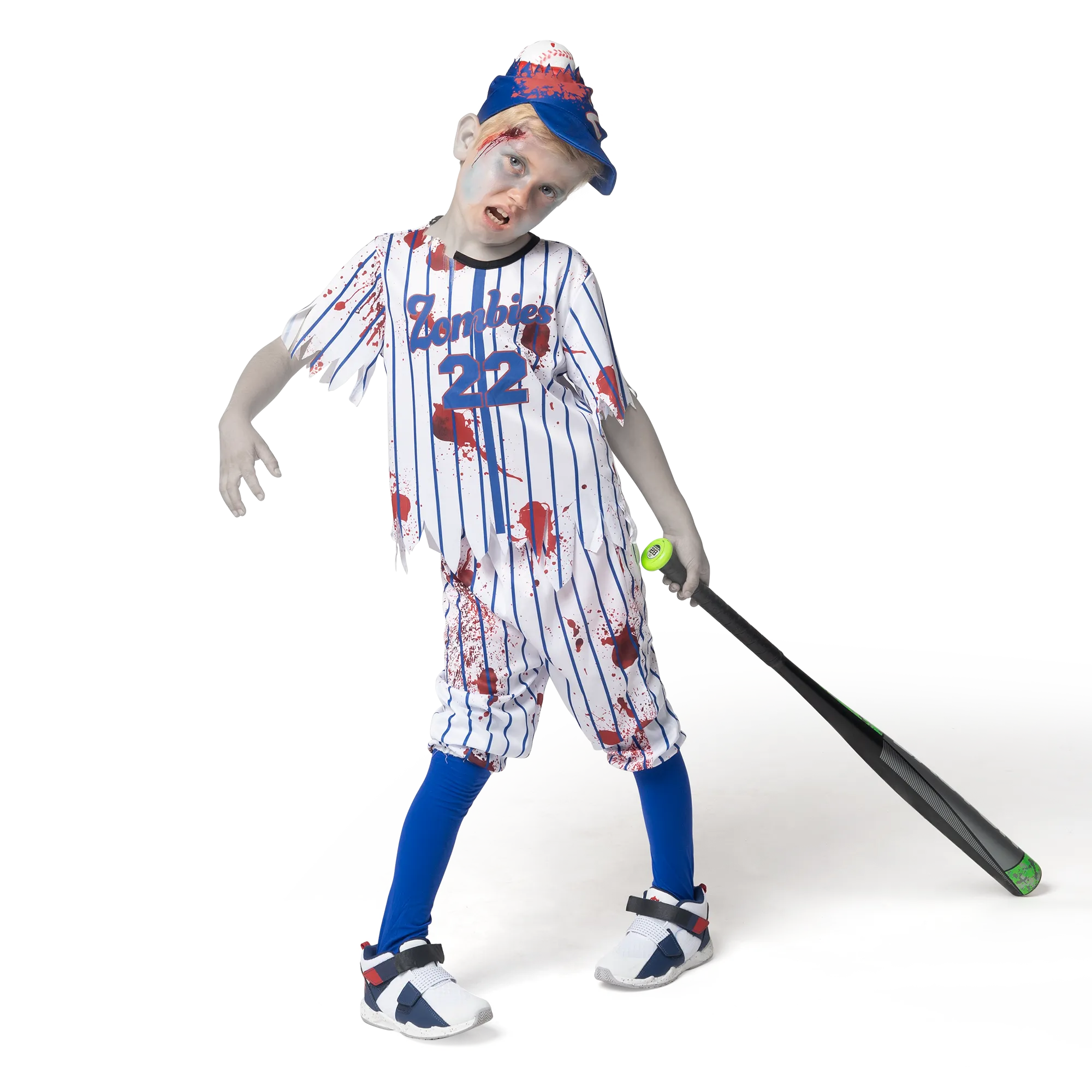 Baseball Zombie Costume, Blue - Child