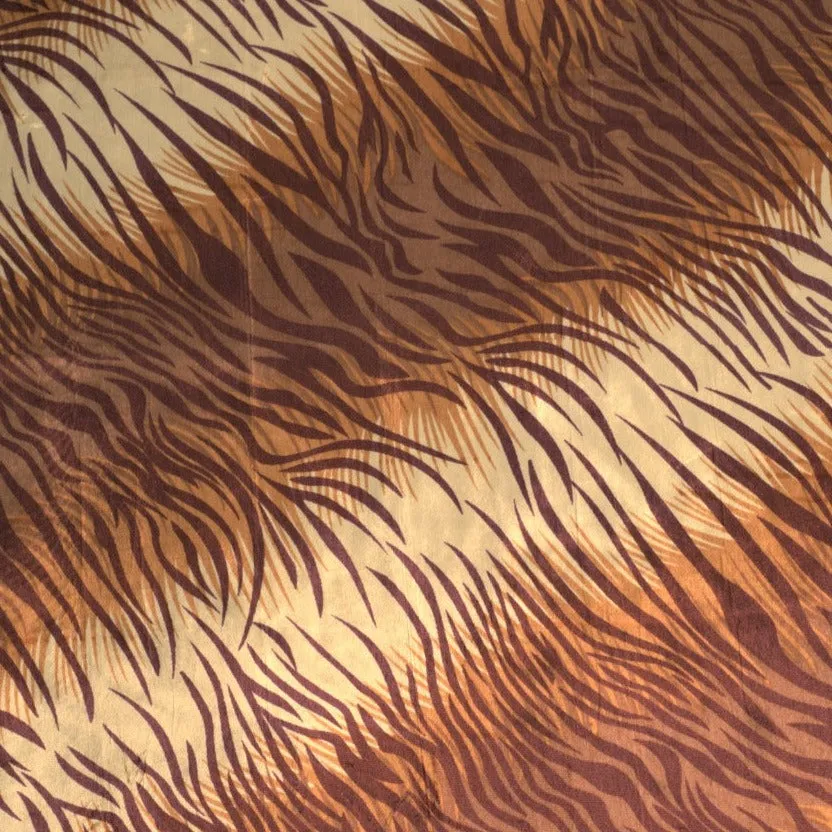 Beige And Brown Animal Print Velvet Fabric