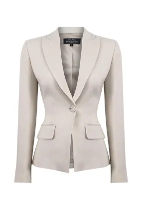 Beige Faille Jacket - Inez