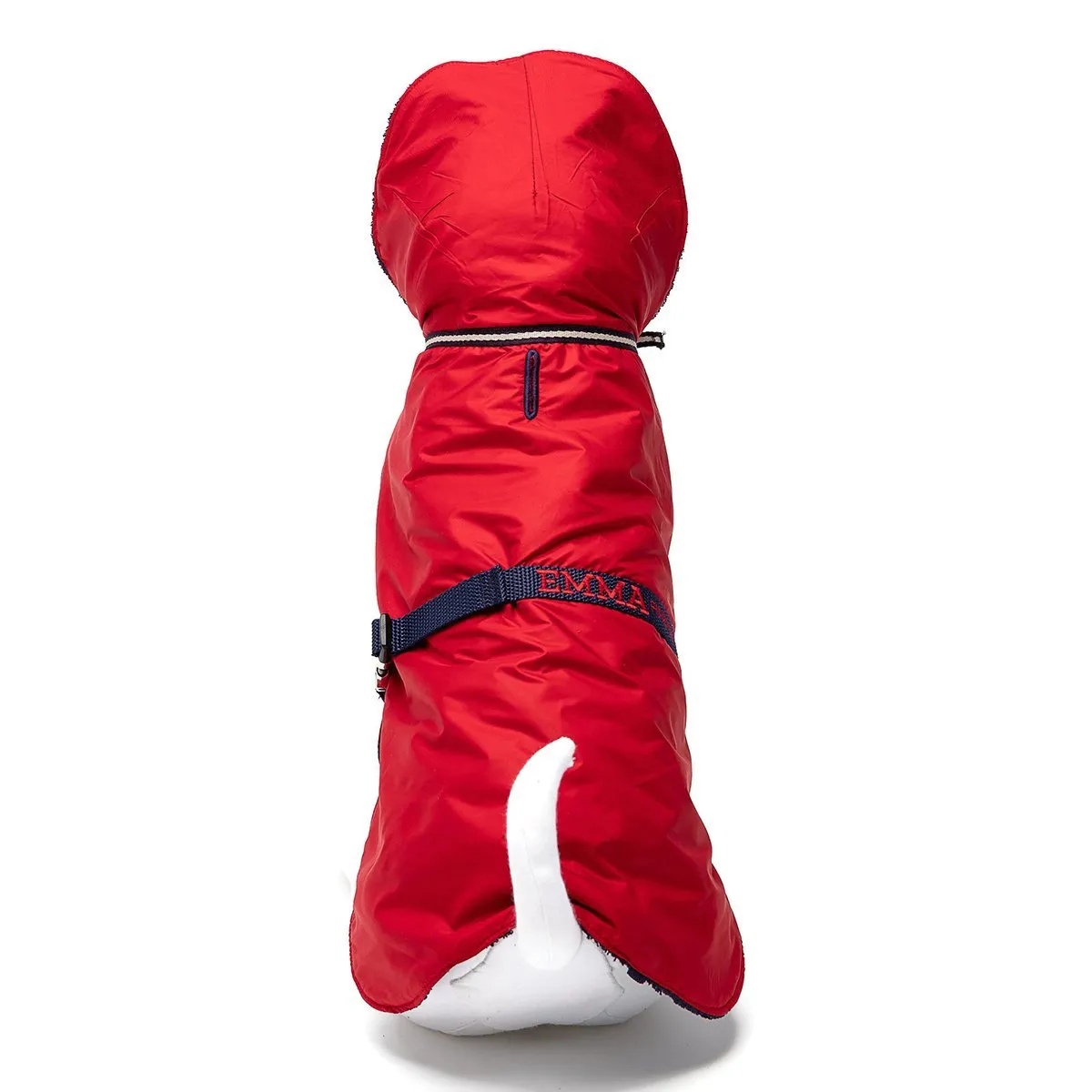 Bespoke Dog Raincoat Red/Blue Terry Cotton