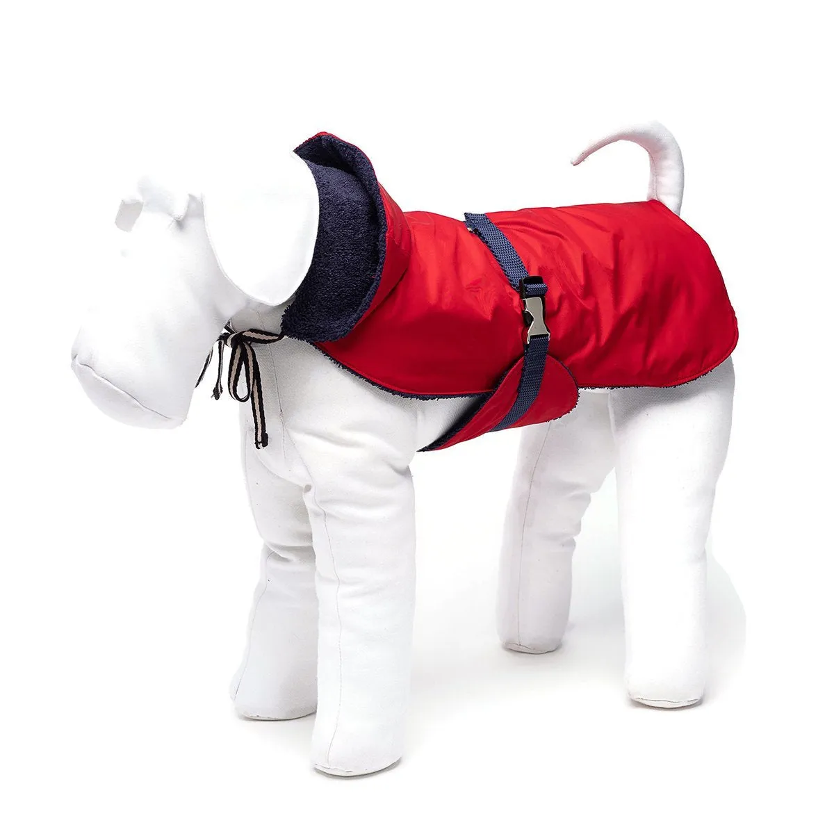 Bespoke Dog Raincoat Red/Blue Terry Cotton