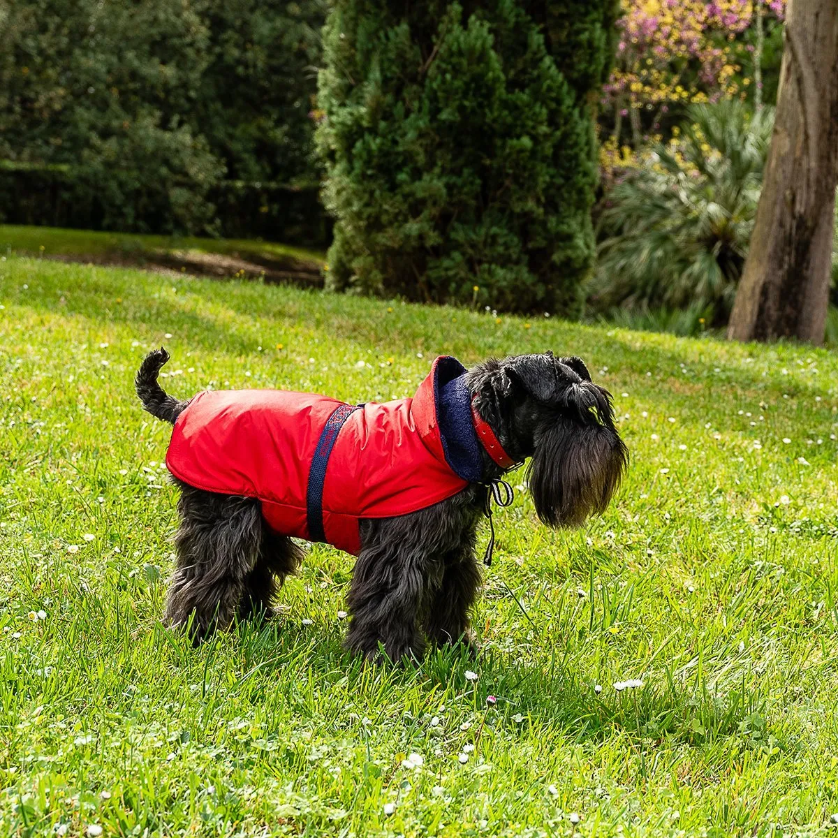 Bespoke Dog Raincoat Red/Blue Terry Cotton