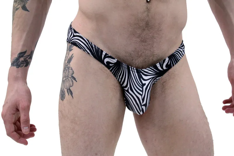 Black and White Swirl Mens Bikini Underwear