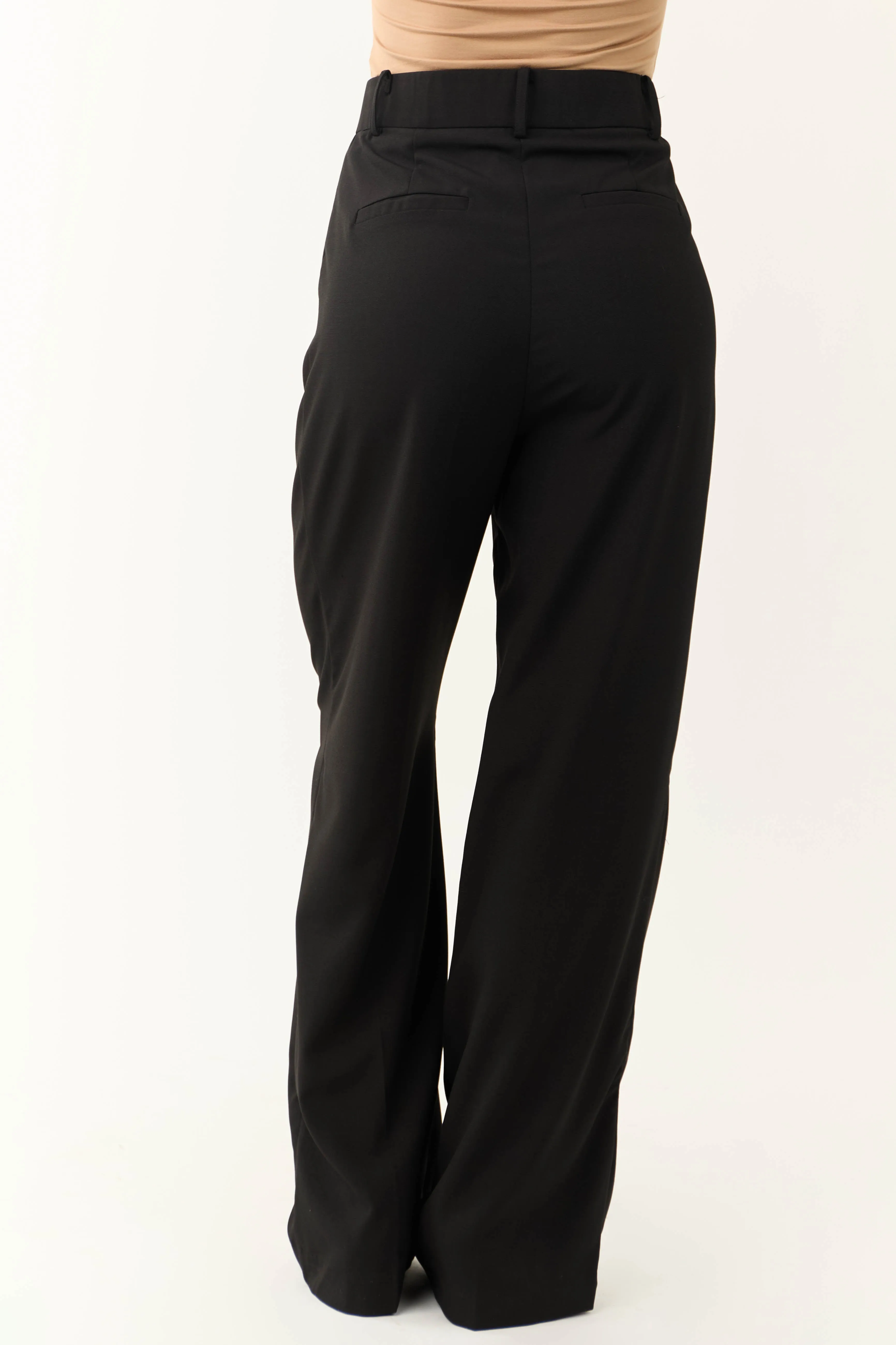 Black Wide Leg High Waisted Dress Pants