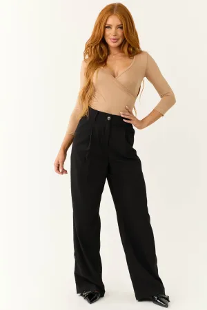 Black Wide Leg High Waisted Dress Pants