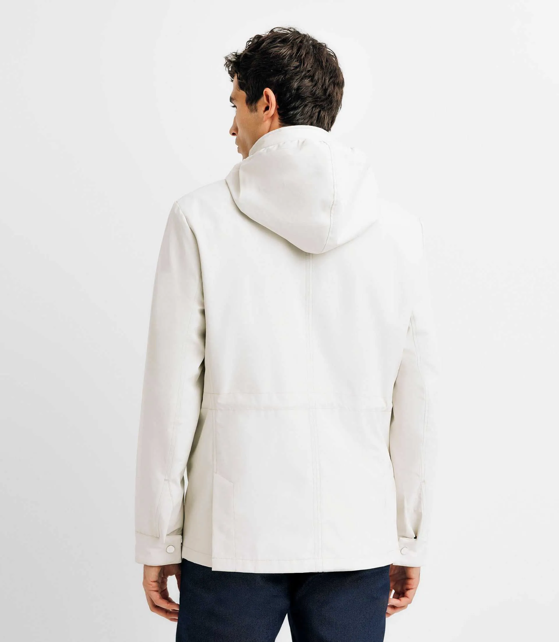 Blouson parka technique écrue