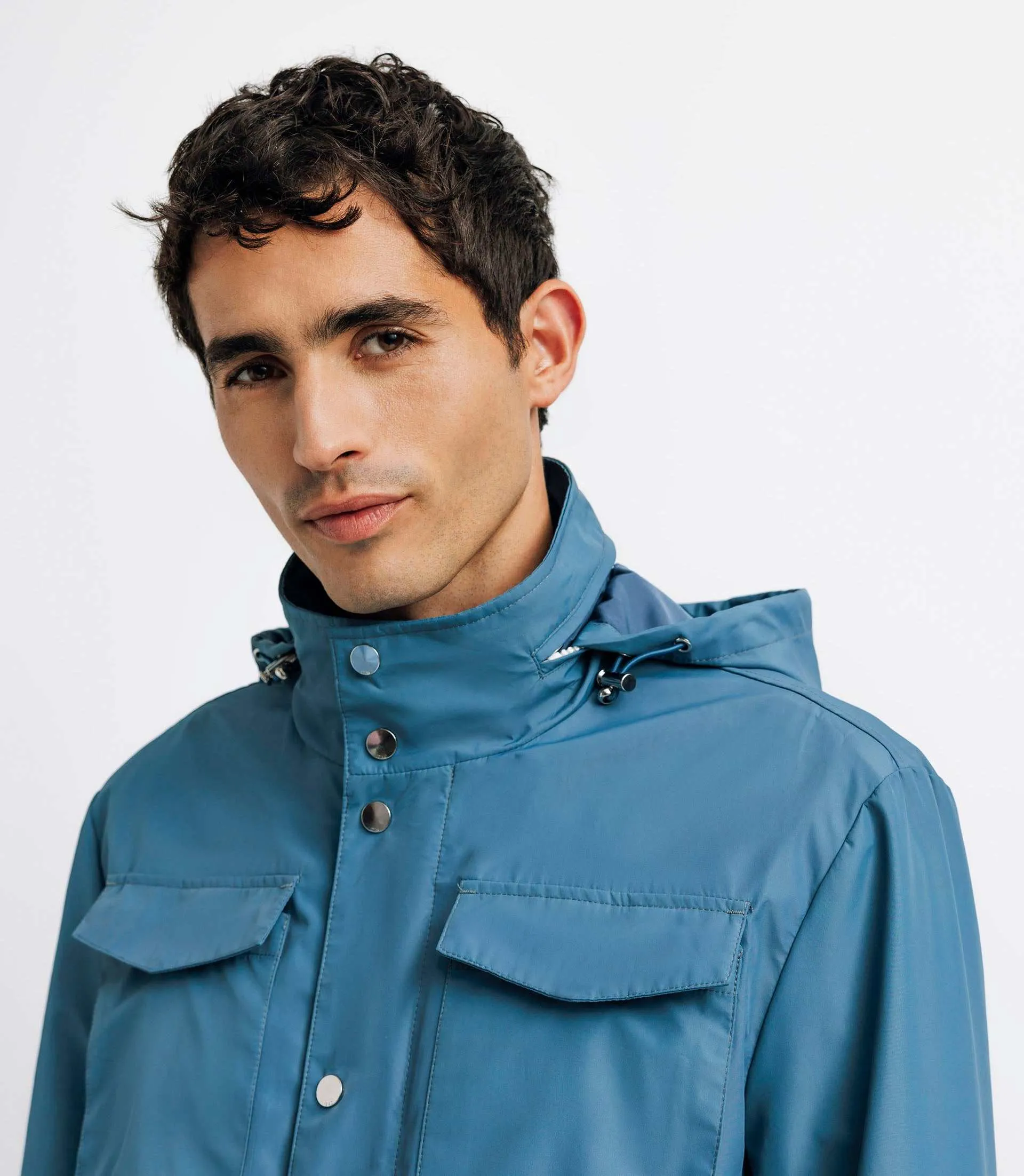 Blouson parka technique indigo