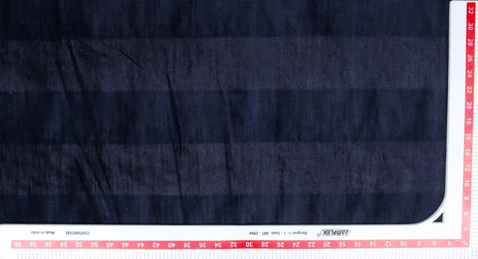 Blue Stripes Viscose Velvet Fabric