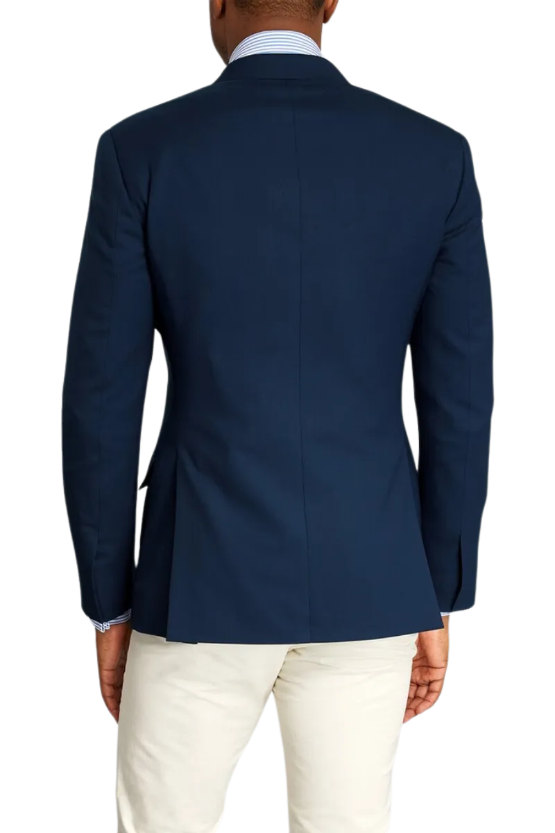 Blue White regular fit 2-Piece Double Breasted Suit