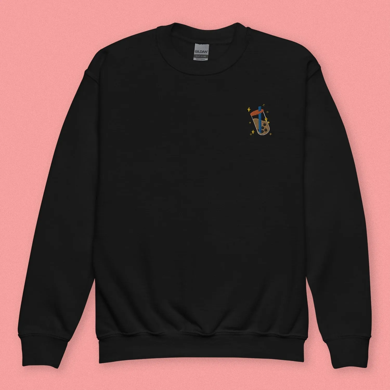 Boba Bliss Embroidered Kids Sweatshirt