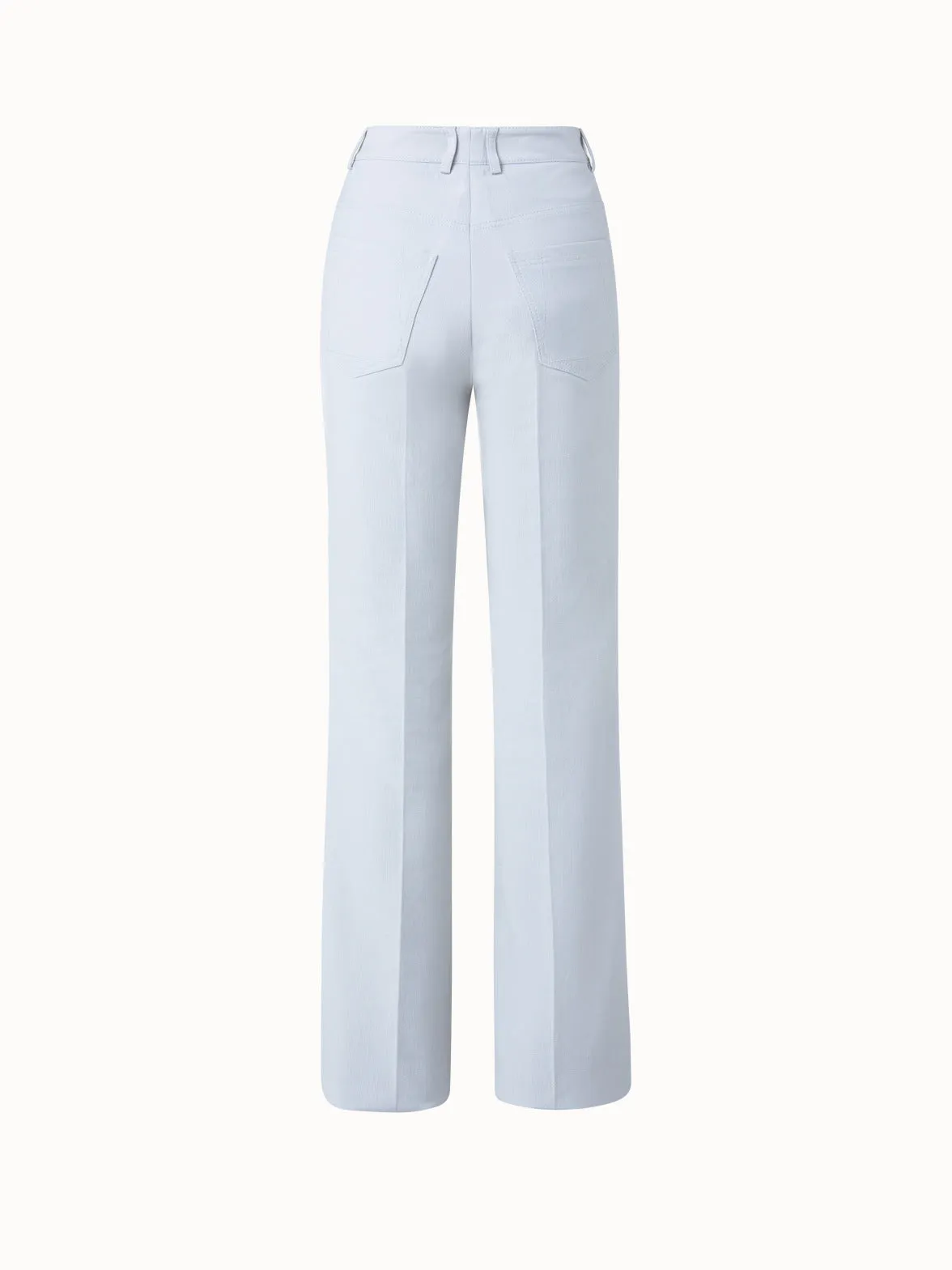 Bootcut Cotton Silk Double-Face Pants