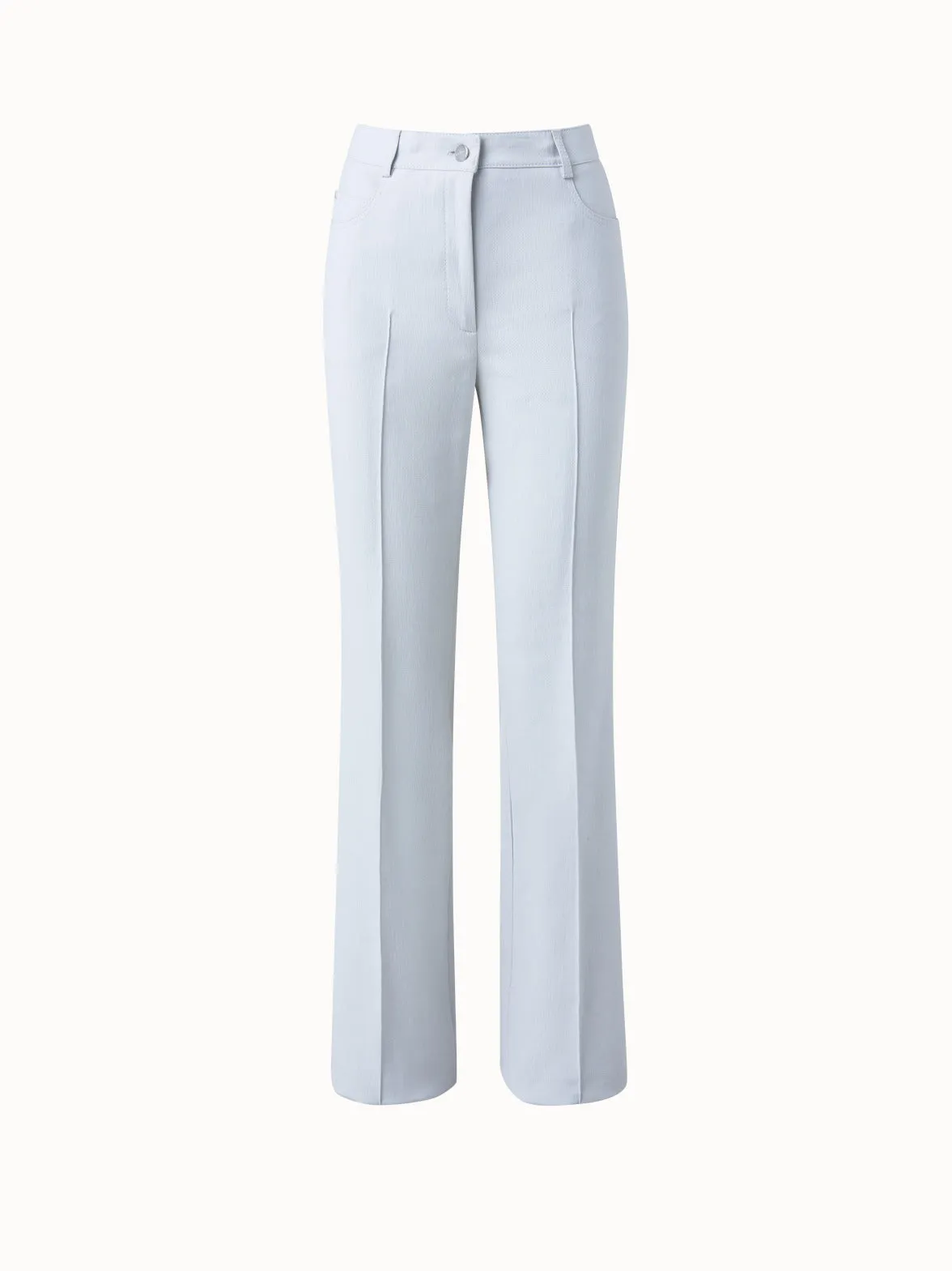 Bootcut Cotton Silk Double-Face Pants