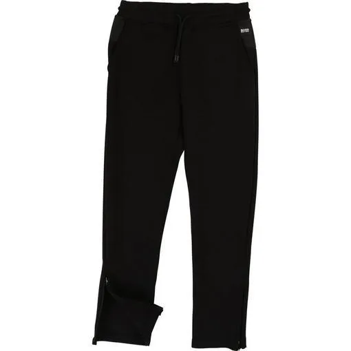 Boys Black Zip Joggers