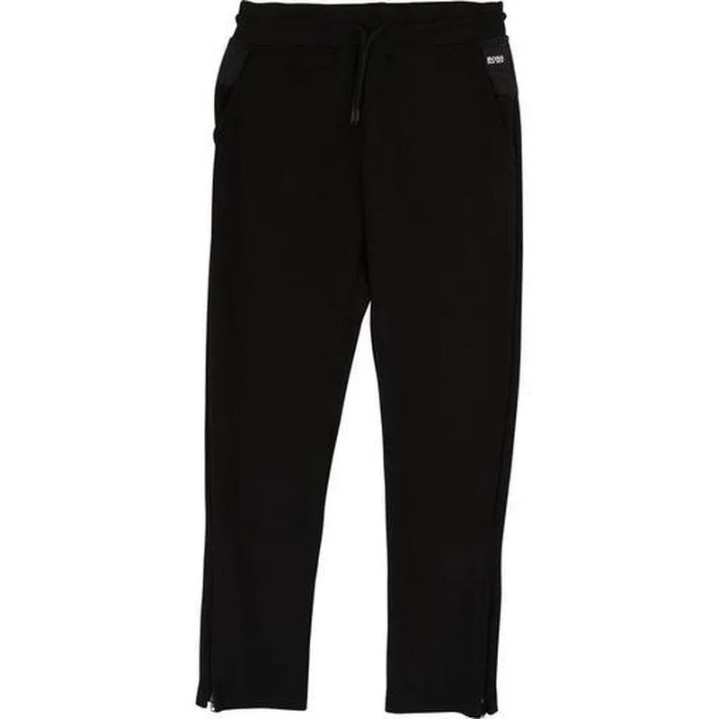 Boys Black Zip Joggers