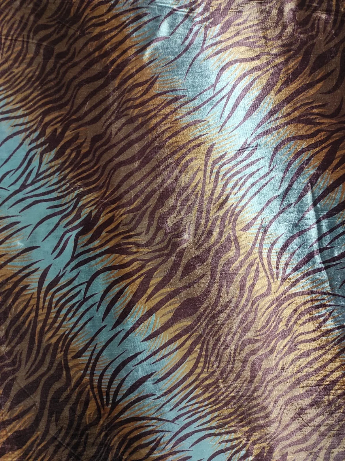 Brown & Cream Animal Print Velvet Fabric