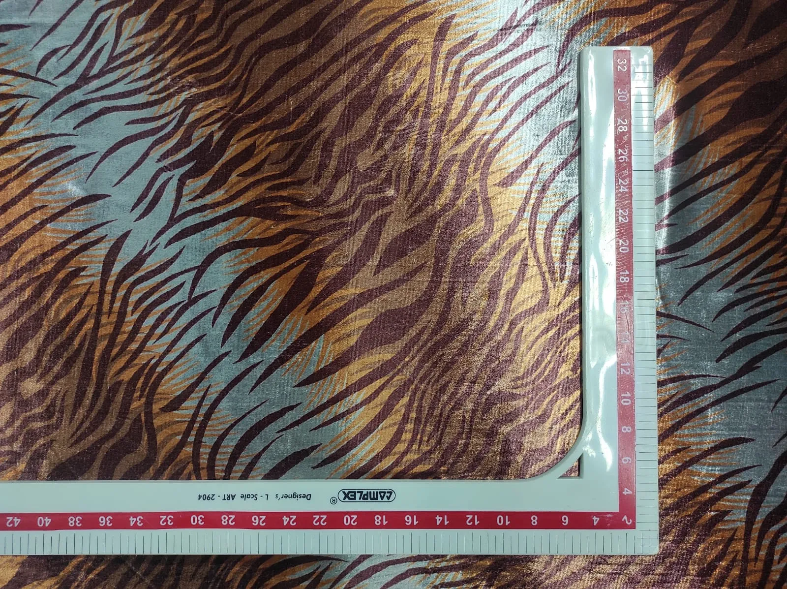 Brown & Cream Animal Print Velvet Fabric