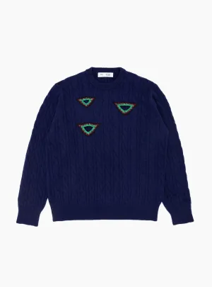 Cable Knit Pullover Navy