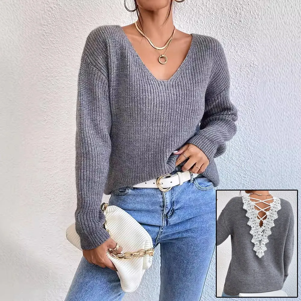 Carly Lace Back Wool Jumper