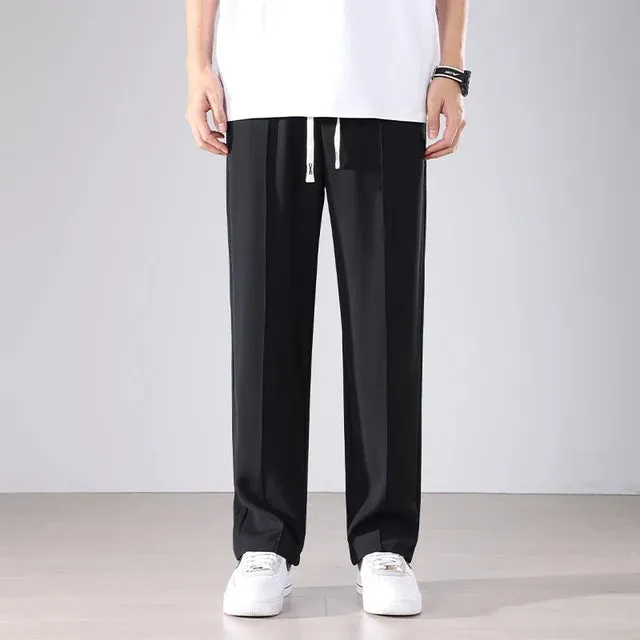 Casual Solid Color Straight Baggy Pants