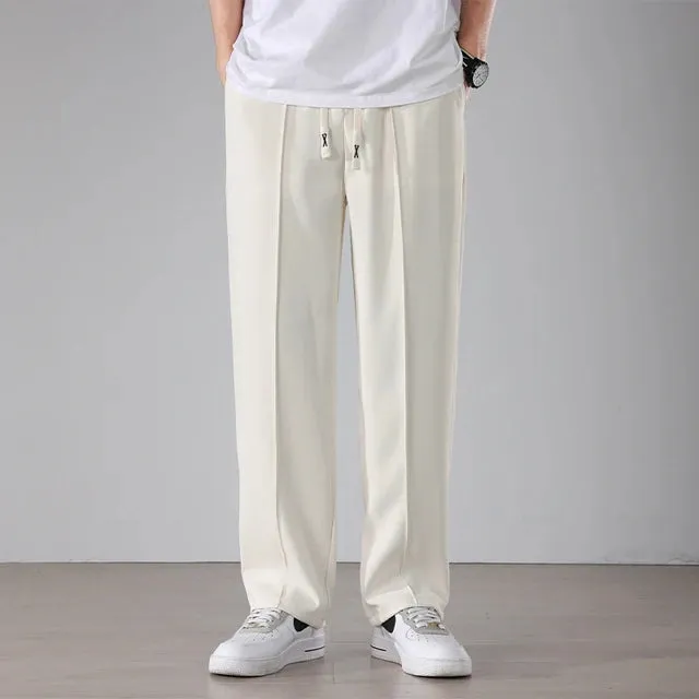 Casual Solid Color Straight Baggy Pants