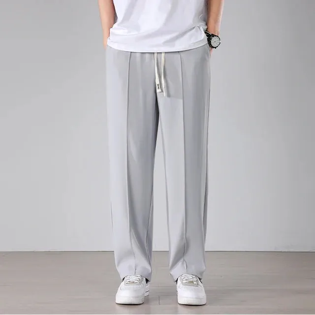 Casual Solid Color Straight Baggy Pants