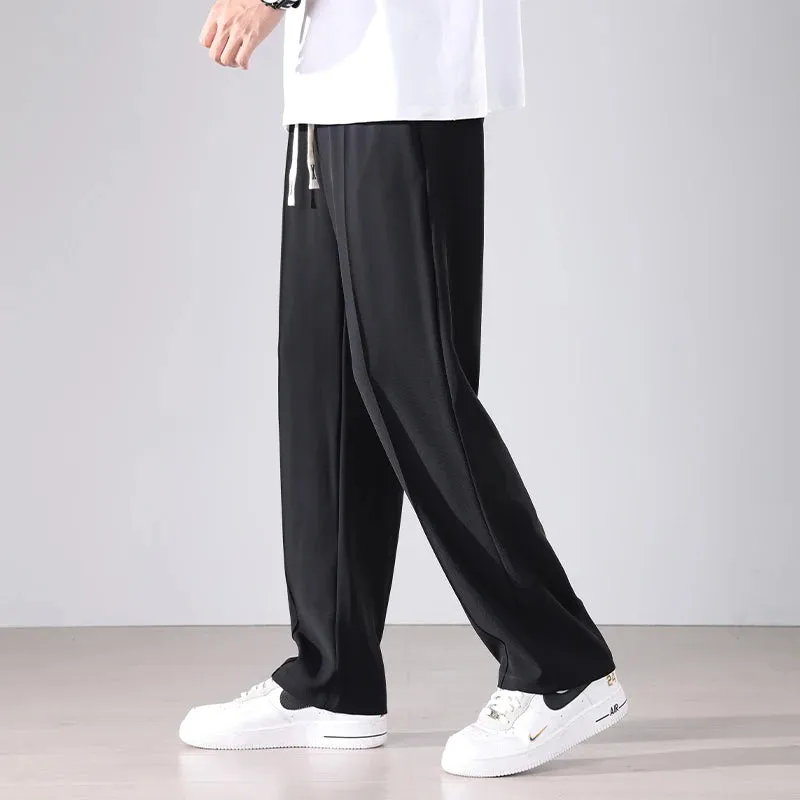 Casual Solid Color Straight Baggy Pants