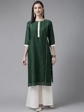 Chanderi Green & White Gota Patti Kurta Sharara Set