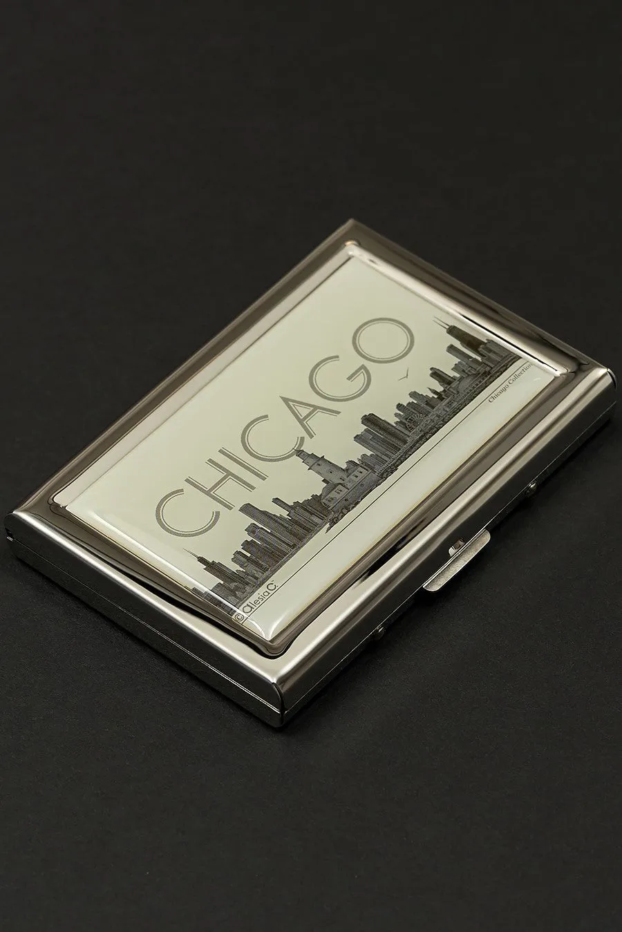 CHICAGO Skyline RFID Blocking Stainless Steel Credit Card Wallet