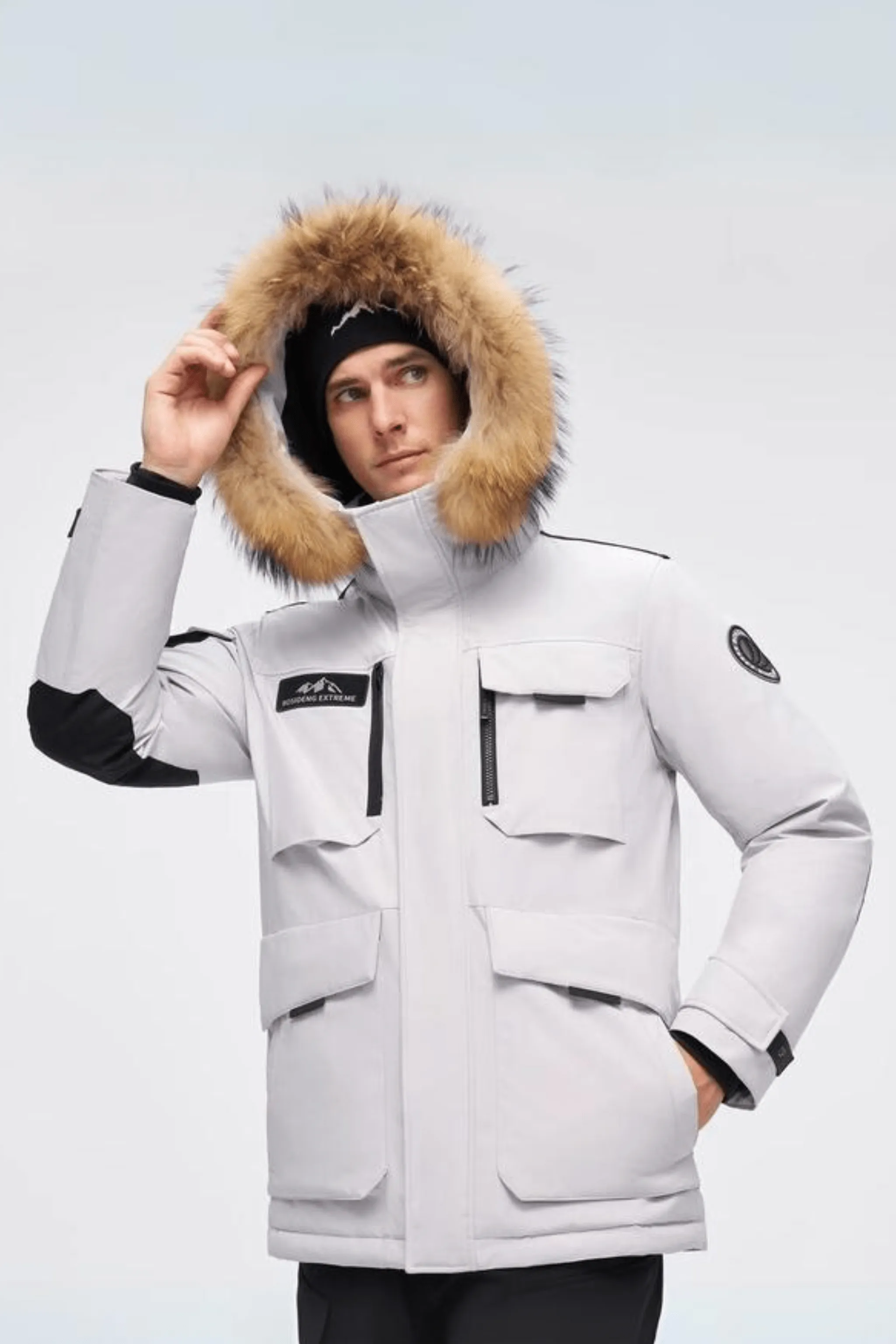 Classic Extreme Goose Down Parka With Fur Hood 2317