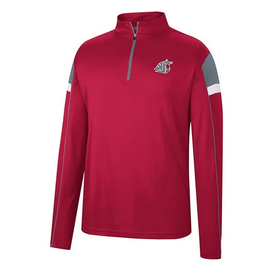 Colosseum Men's Golf Match Crimson WSU 1/4 Zip