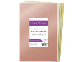 Crafter's Companion Centura Pearl Metallic A4 36 Sheet Pack - Precious Golds