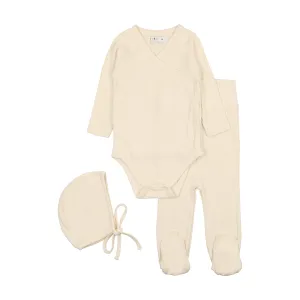 Cream 3 Pc Baby Outfit